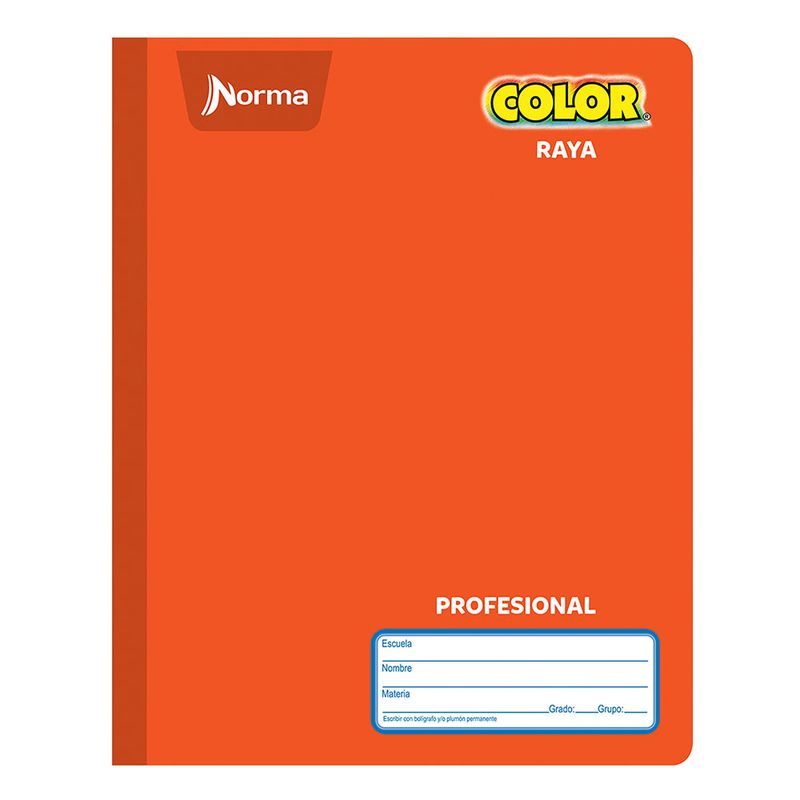 18668 - CUADERNO COSIDO PROFESIONAL 100H RAYAS NORMA COLOR