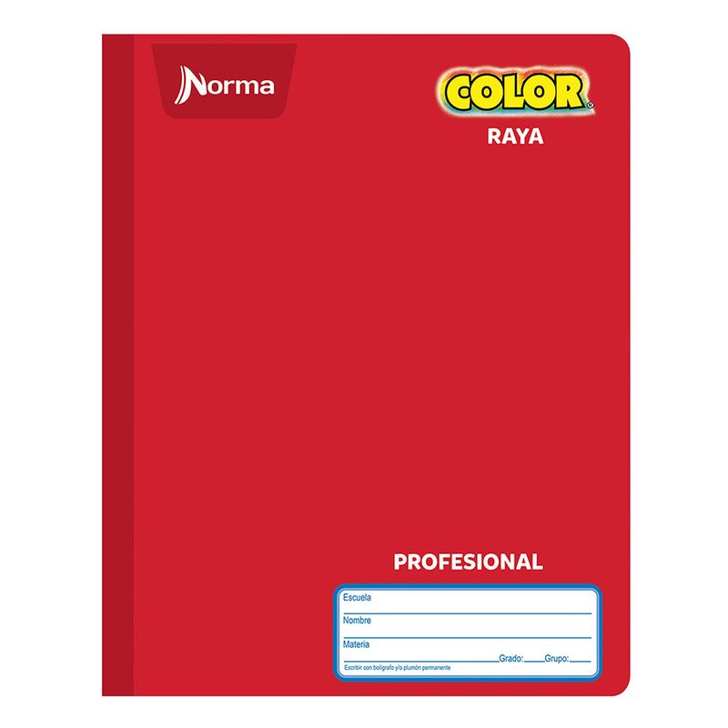 18669 - CUADERNO COSIDO PROFESIONAL 100H RAYAS NORMA COLOR