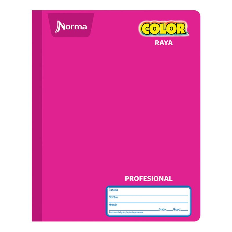 18670 - CUADERNO COSIDO PROFESIONAL 100H RAYAS NORMA COLOR