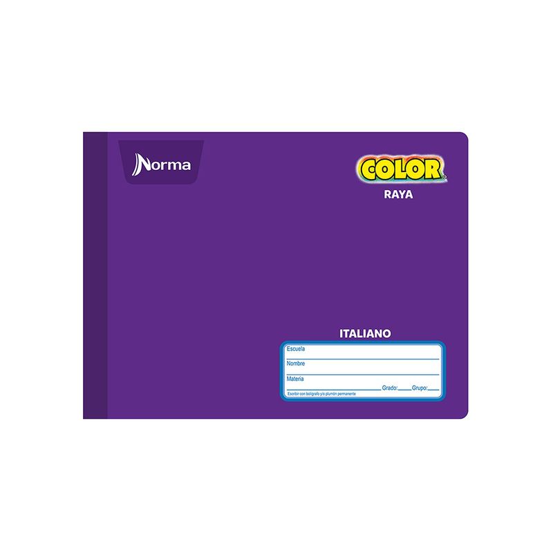 18684 - CUADERNO COSIDO ITAL 100H RAYAS NORMA COLOR