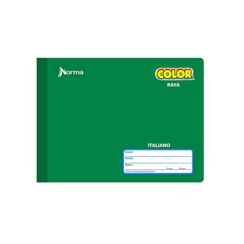 18687 - CUADERNO COSIDO ITAL 100H RAYAS NORMA COLOR