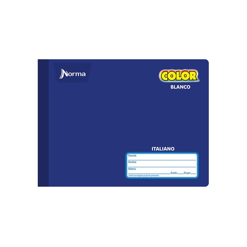 18709 - CUADERNO COSIDO ITAL 100H BLANCO NORMA COLOR