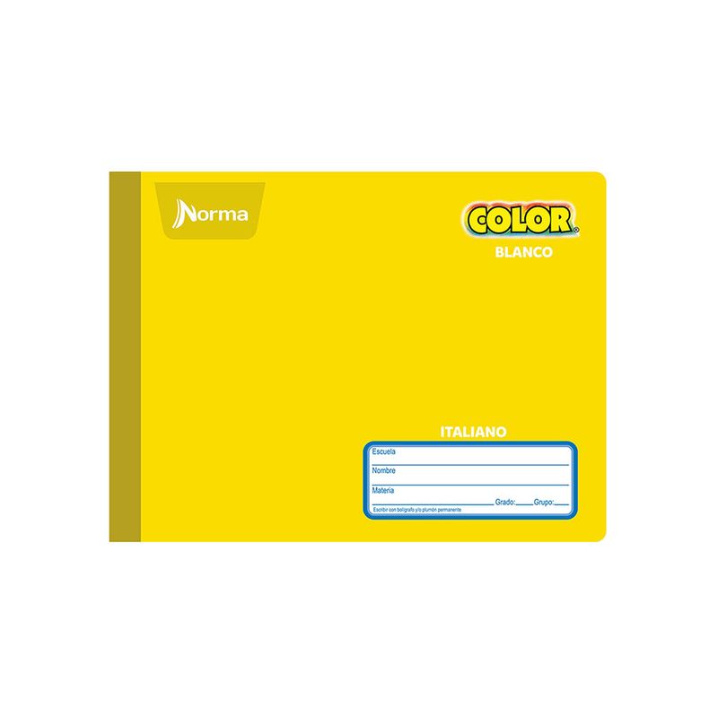 18710 - CUADERNO COSIDO ITAL 100H BLANCO NORMA COLOR