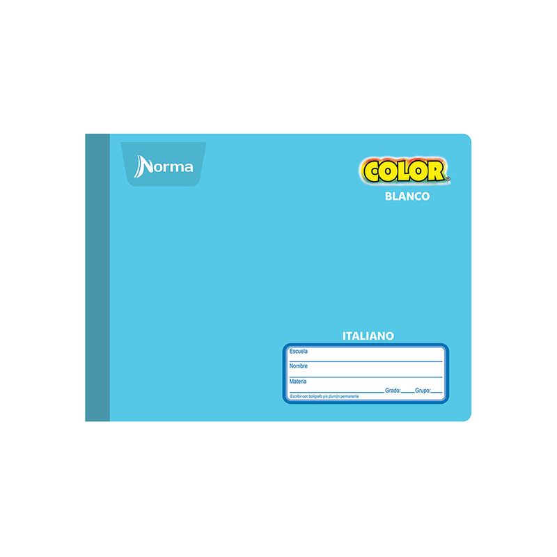 18712 - CUADERNO COSIDO ITAL 100H BLANCO NORMA COLOR