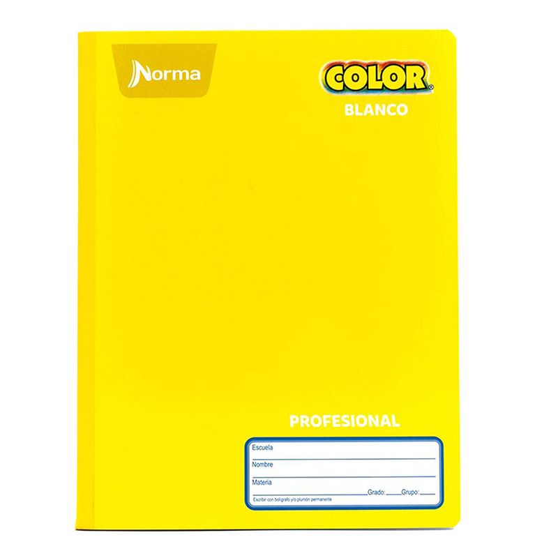 CUADERNO COSIDO PROFESIONAL 100H BLANCO NORMA COLOR