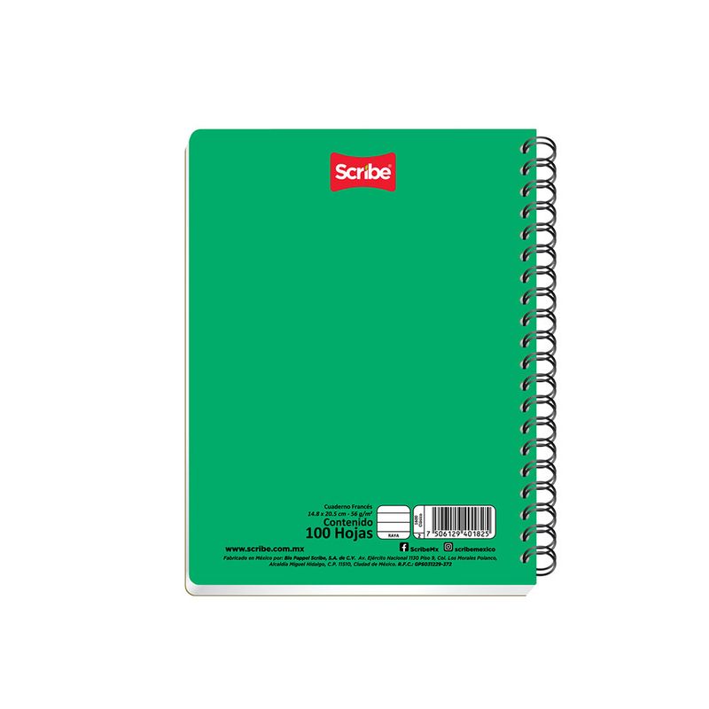 18726 - CUADERNO ESPIRAL FRANCES 100H RAYAS CLASICO