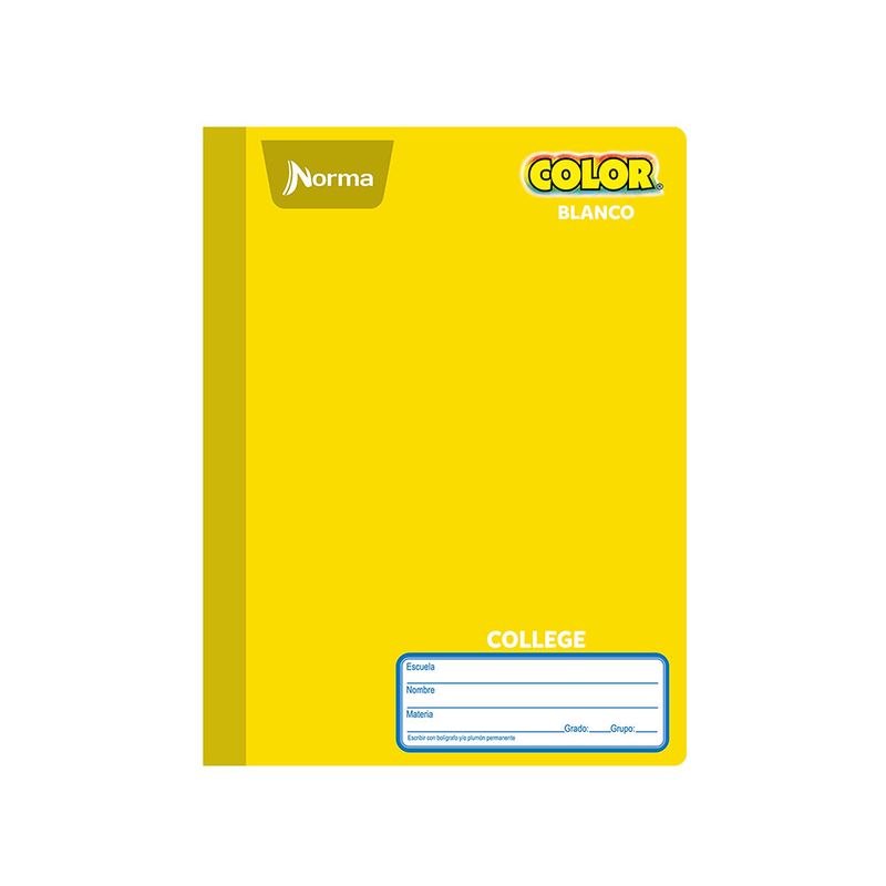 16154 - CUADERNO COSIDO COLLEGE 100H BLANCO NORMA COLOR