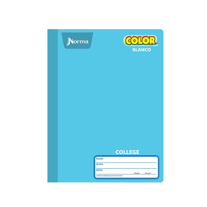 18875 - CUADERNO COSIDO COLLEGE 100H BLANCO NORMA COLOR