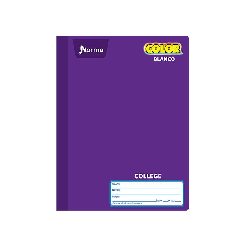 18877 - CUADERNO COSIDO COLLEGE 100H BLANCO NORMA COLOR