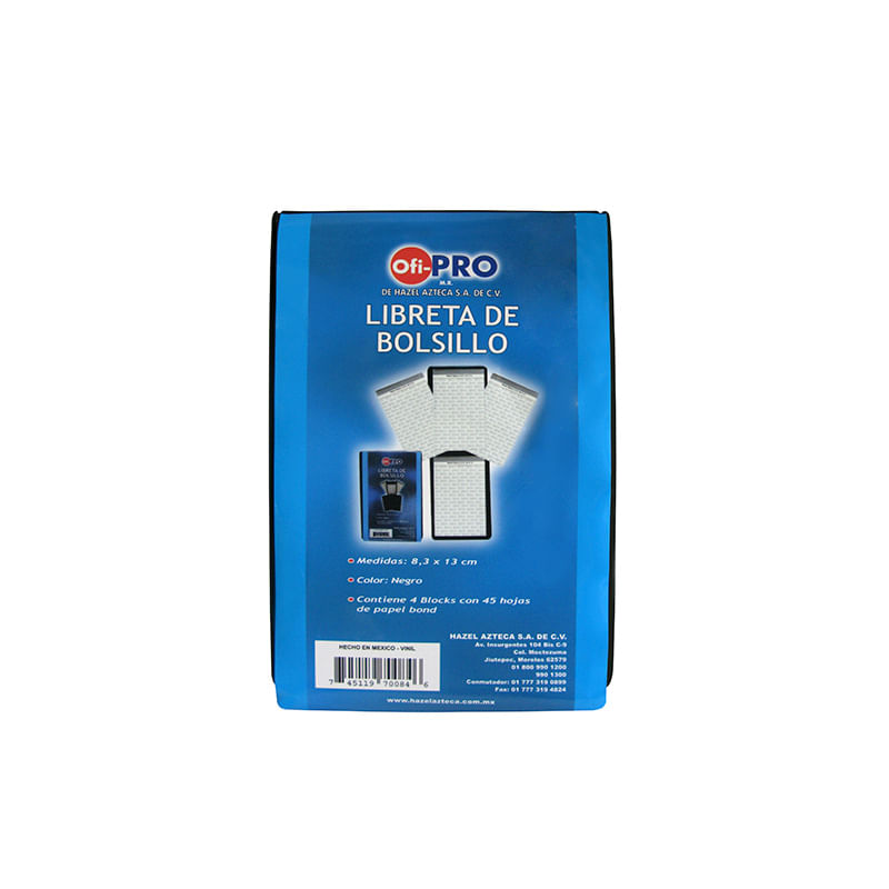 16155 - LIBRETA BOLSILLO NEGRO C/3BLOCKS