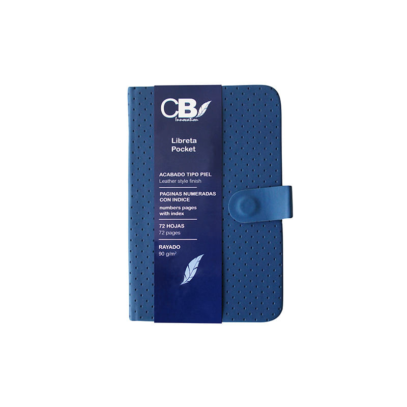 19462 - LIBRETA POCKET RAYAS 72H CON BROCHE COLORES SURTIDOS