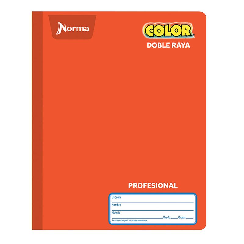 11449 - CUADERNO COSIDO PROFESIONAL 100H D/R NORMA COLOR