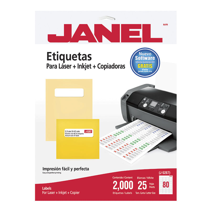 11610 - ETIQUETA LASER 108 BLANCA 1/2"X1 3/4" PTE CON 25HJS