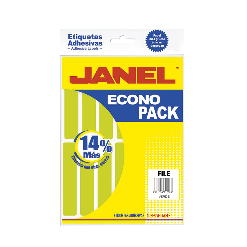 11336 - ETIQUETA FLUORESCENTE ECO PACK VERDE No 20 FILE 20X105 C/112