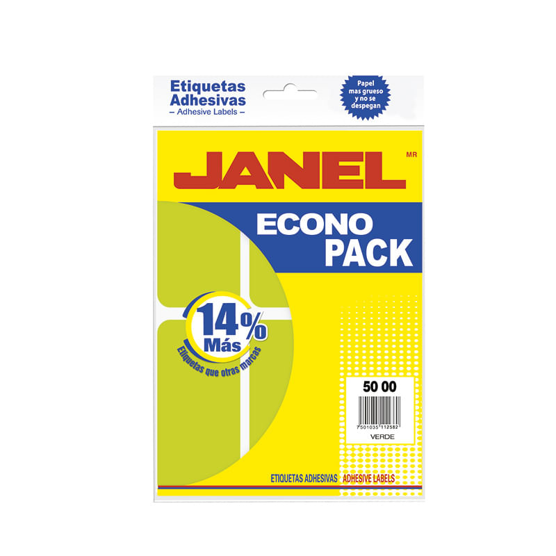 11338 - ETIQUETA FLUORESCENTE ECO PACK VERDE No 25 50X100 C/48