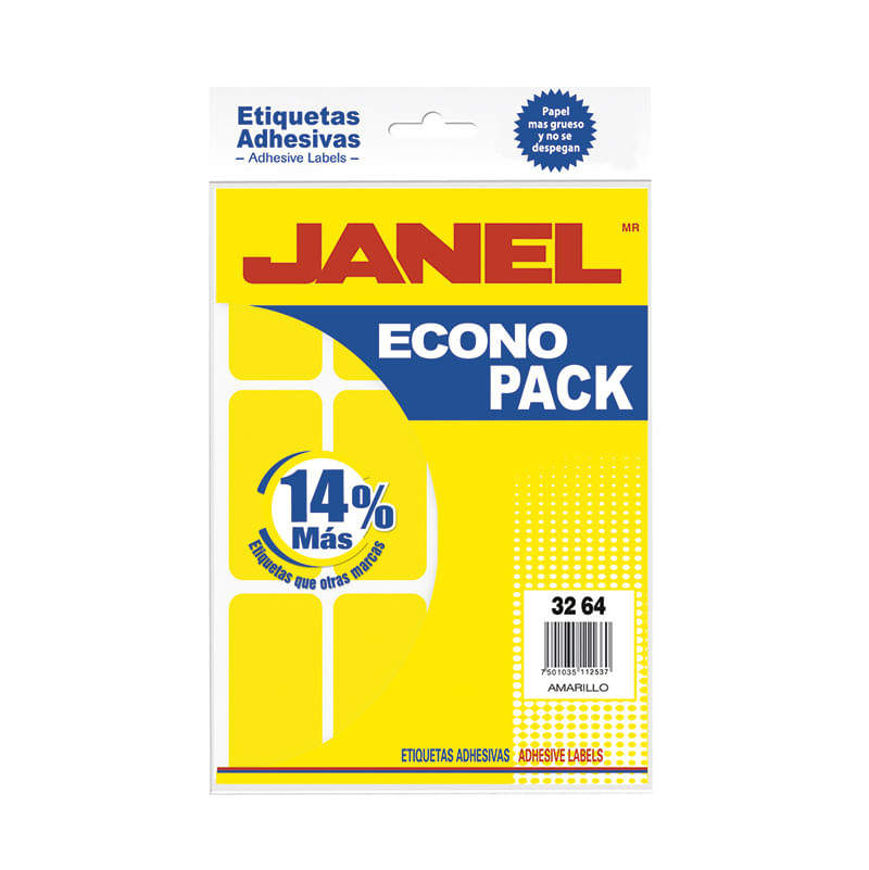11196 - ETIQUETA FLUORESCENTE ECO PACK AMARILLO No 24 32X64 C/96