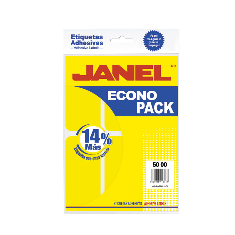 11197 - ETIQUETA FLUORESCENTE ECO PACK AMARILLO No 25 50X100 C/48