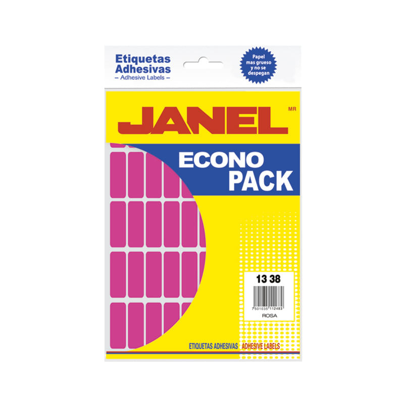 11271 - ETIQUETA FLUORESCENTE ECO PACK ROSA No 6 13X38 C/400