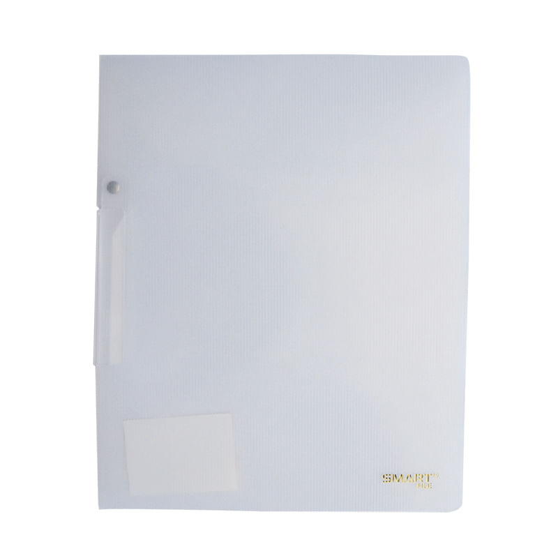 12861 - FOLDER CARTA PLASTICO CON CLIP BLANCO TRANSP