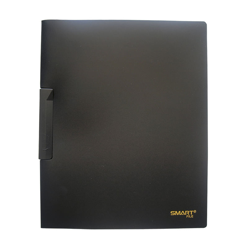 8709 - CARPETA CARTA PLASTICO CON CLIP NEGRO SOLIDO