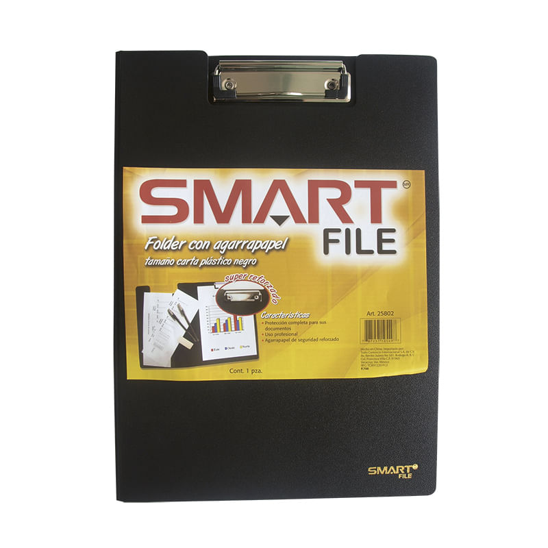 8746 - CARPETA CARTA PORTABLOCK CON AGARRAPAPEL NEGRO