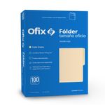 13762 - FOLDER OFICIO CREMA OFIX CON 100PZAS