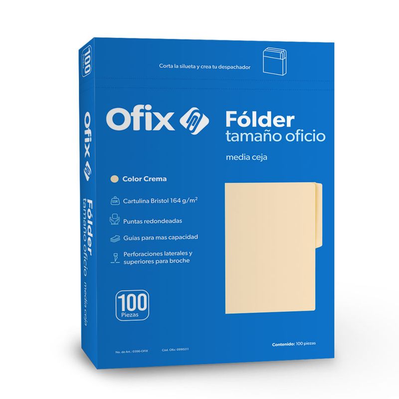13762 - FOLDER OFICIO CREMA OFIX CON 100PZAS