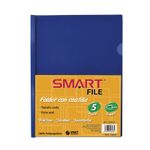 13004 - FOLDER CARTA PLASTICO CON COSTILLA AZUL PAQUETE C/5ZAS