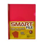13123 - FOLDER CARTA PLASTICO CON COSTILLA ROJO PAQUETE C/5PZAS
