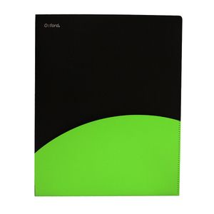 Folder Carta Plastico Negro/Verde Doble Solapa F598