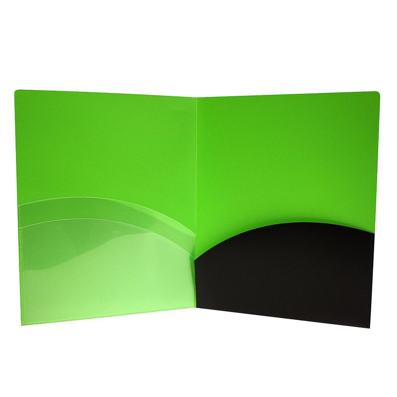 20493 - FOLDER CARTA PLASTICO NEGRO/VERDE DOBLE SOLAPA