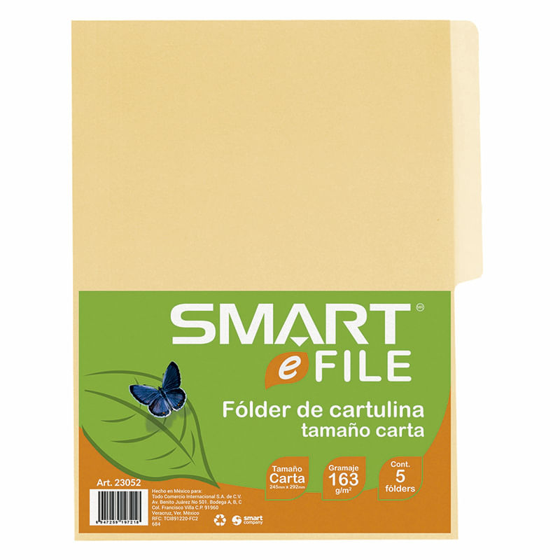 12834 - FOLDER CARTA CREMA CON 5PZAS