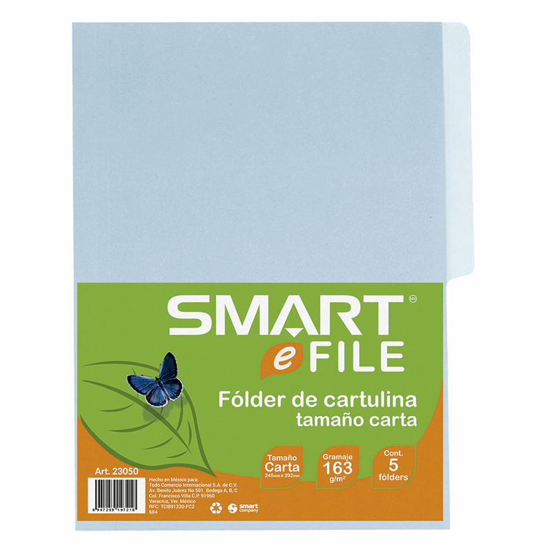 12817 - FOLDER CARTA AZUL CON 5PZAS