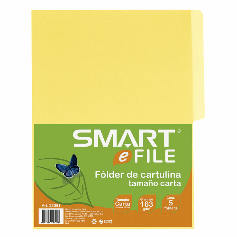 12782 - FOLDER CARTA AMARILLO CON 5PZAS