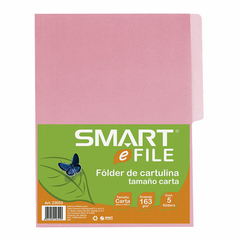 Folder Carta Rosa Con 5Pzas 23053