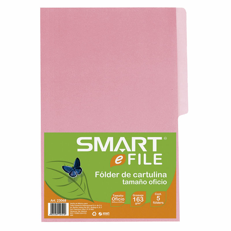 FOLDER OFICIO ROSA CON 5PZAS 23068