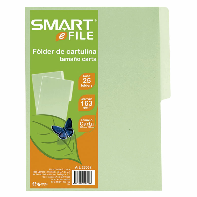 13233 - FOLDER CARTA VERDE CON 25 PZAS