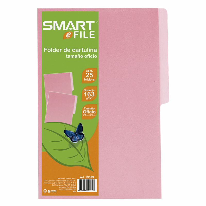 13823 - FOLDER OFICIO ROSA CON 25PZAS