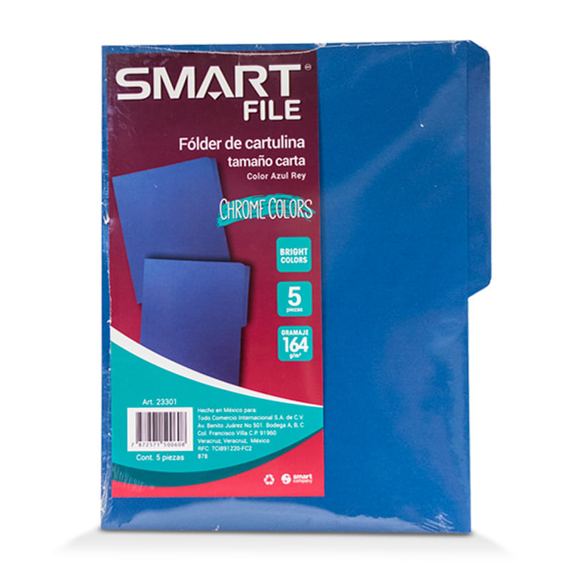 13438 - FOLDER INTENSO CARTA AZUL REY C/5PZAS