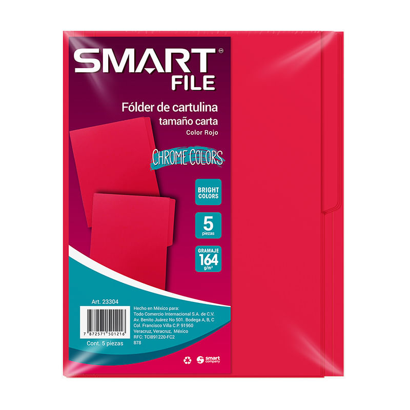 13500 - FOLDER INTENSO CARTA ROJO C/5PZAS