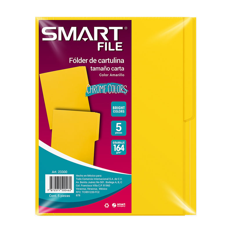 13437 - FOLDER INTENSO CARTA AMARILLO C/5PZAS