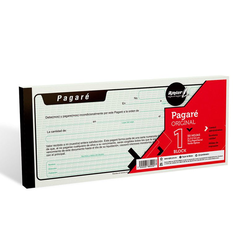 12093 - BLOCK PAGARE 1/3 CARTA 2BLOCKS C/50HJS C/U