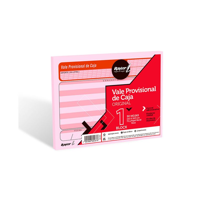 12243 - BLOCK VALE PROV CAJA 1/4CTA C/50HJS