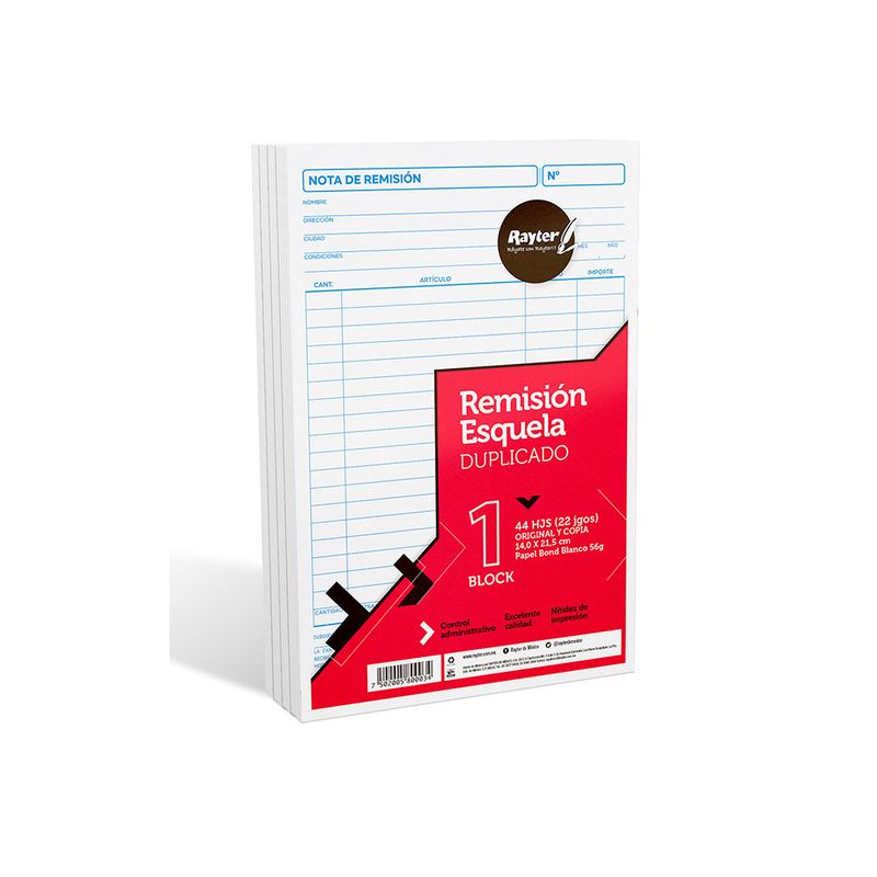 12187 - BLOCK REMISION 1/2CTA DUPL 4BLOCKS C/22JGS C/U