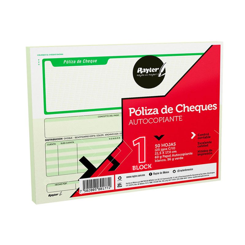 12099 - BLOCK POLIZA CHEQUE AUT 1/2OF C/25 JUEGOS