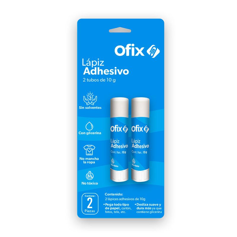 10102 - LAPIZ ADHESIVO 10GRS OFIX BLT C/2