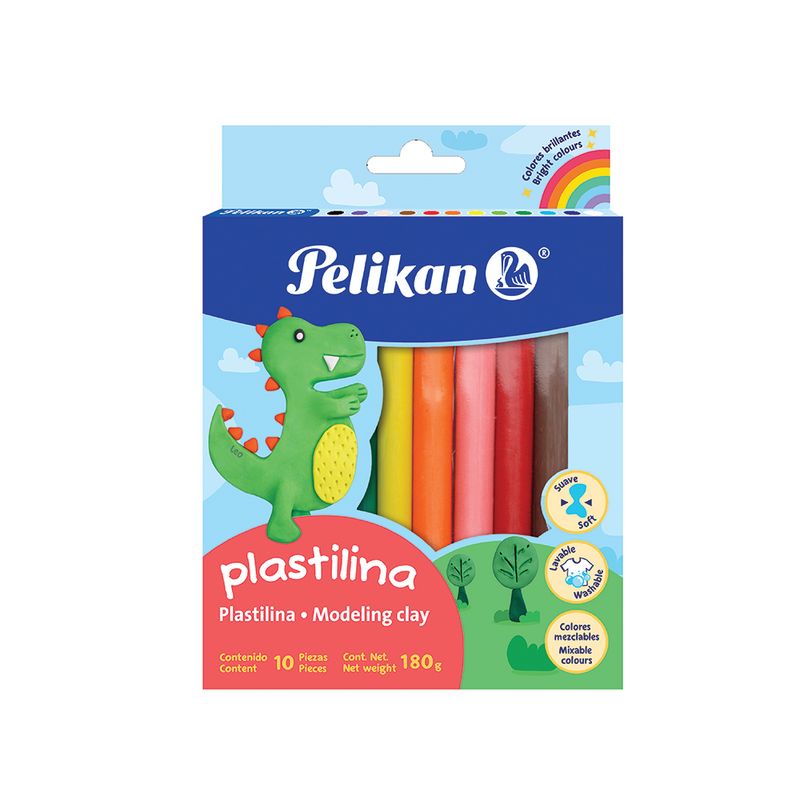 16376 - PLASTILINA CON 10 BARRAS COLORES SURTIDOS PELIKAN