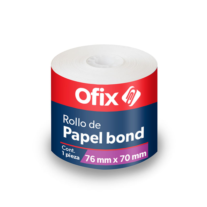 16390 - ROLLO PAPEL BOND OFIX 76MM X 70MM