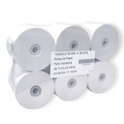 9757 - ROLLO PAPEL TERMICO 80MM X 80MTS CON 6