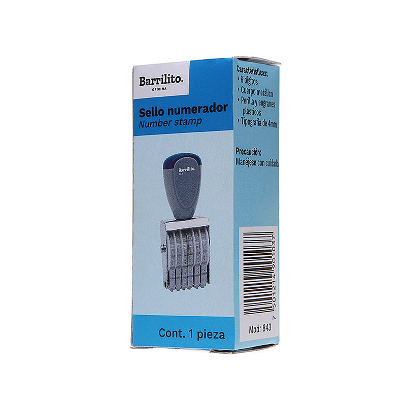 20673 - SELLO NUMERADOR 4MM 6DIGITOS METAL-PLAST